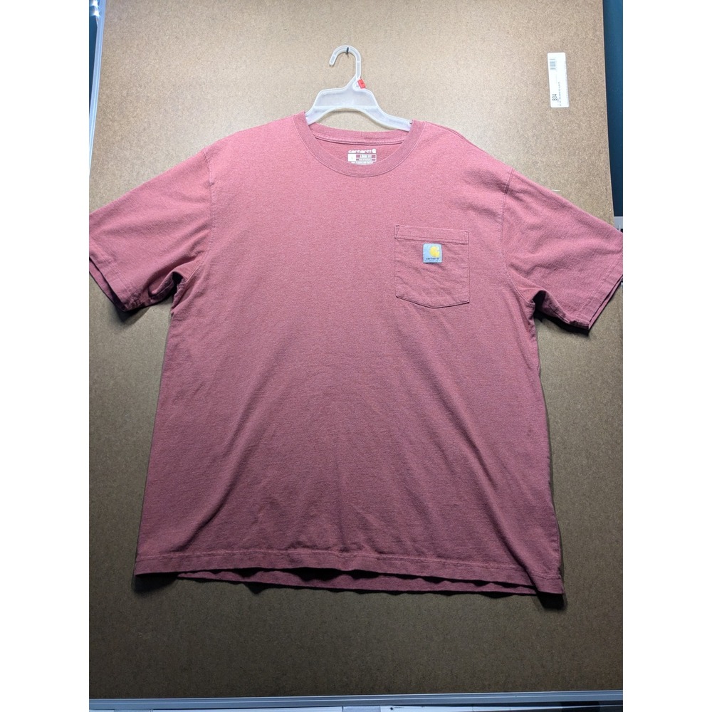 Carhartt K87 Mens Loose Fit Pocket T-Shirt Heather Red Clay K87-M Large